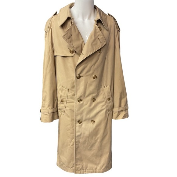 Unbranded Nova Check Double Breasted‎ Collared Long Sleeve Trench Coat Size 43